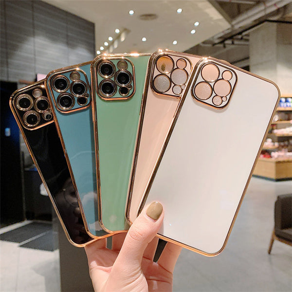 phone accessories Luxury Solid Color Electroplating Mobile Phone Case All-inclusive Creativity