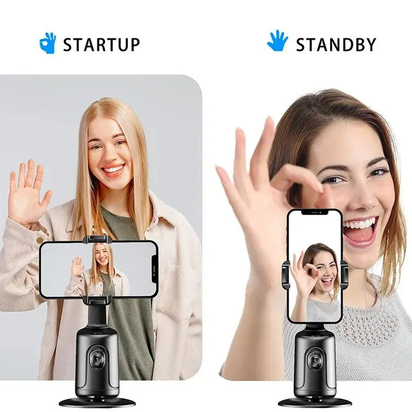 phone accessories AI Smart Gimbal: 360° Auto Face Tracking Phone Holder.
