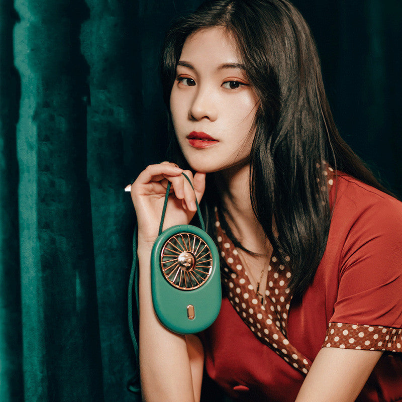 New Ultra-thin Hanging Neck Fan, Folding Desktop Fan, Mini Fan, Portable USB Charging Handheld Fan