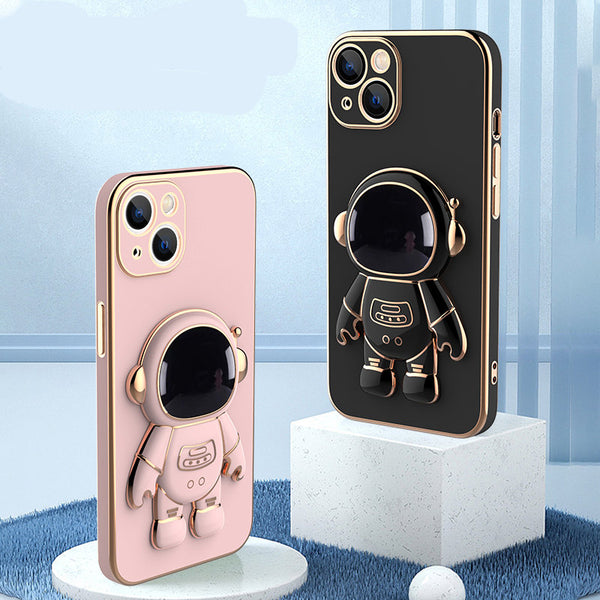 phone accessories 3D Astronaut Phone Case Anti-Drop Electroplating Bracket
