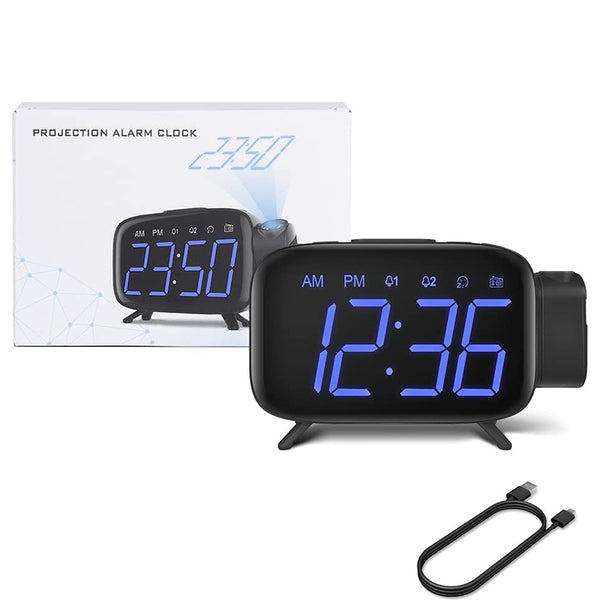 gadgets Multifunctional USB Digital Projection Electronic Alarm Clock LED Large Screen Digital Clock With Radio