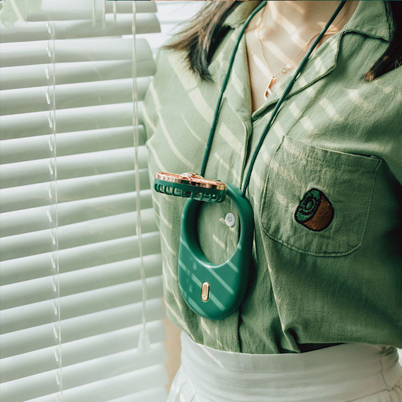 New Ultra-thin Hanging Neck Fan, Folding Desktop Fan, Mini Fan, Portable USB Charging Handheld Fan