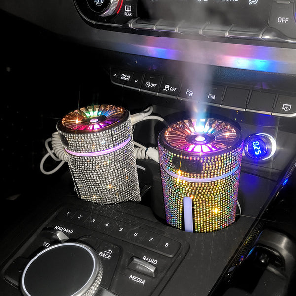 0 Luxury Diamond Car Humidifier LED Light Car Diffuser Auto Air Purifier